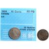 Image 1 : 1858 10¢ "5/5" CCCS Choice About Uncirculated-55.  A nice and lustrous example with delicate toning.