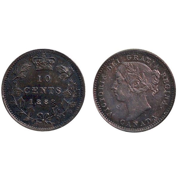 1888 10¢ ICCS Choice Mint State-62.  Lustrous example.