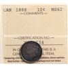 Image 2 : 1888 10¢ ICCS Choice Mint State-62.  Lustrous example.