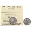 Image 1 : 1900 10¢ ICCS Choice Mint State-63 Brilliant and lustrous.