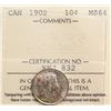 Image 2 : 1902 10¢ ICCS Choice Mint State-64.  Fully lustrous example with lightly scattered tints.