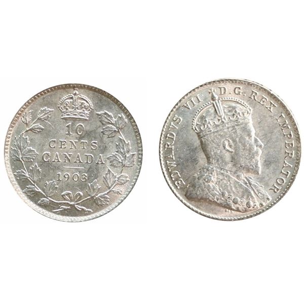 1903 10¢ ICCS Choice Mint State-62.  A nice and lustrous example.