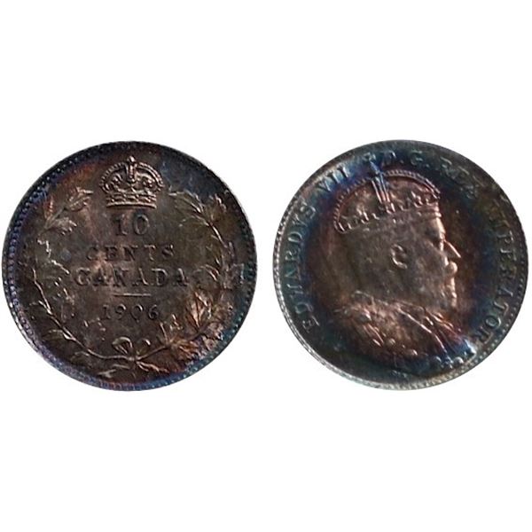 1906 10¢ ICCS Superb Gem Mint State-66.  Superb Gem example displaying magnificent obverse circular 