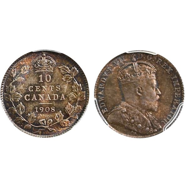 1908 10¢ PCGS Superb Gem Mint State-66 This is a Pristine issue with great eye appeal and superb fie