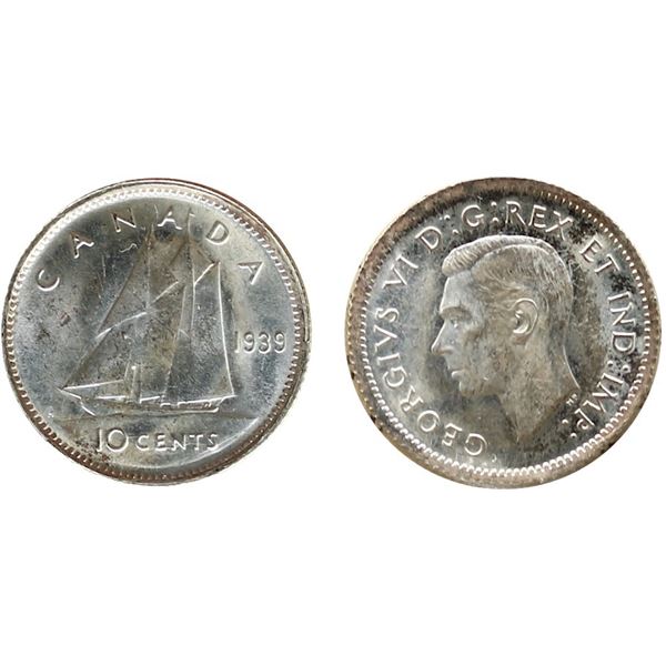 1939 10¢ ICCS Gem Mint State-65.  Blast white example.