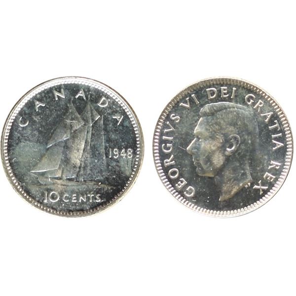 1948 10¢ ICCS Gem Mint State-65.  Highly lustrous.