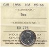 Image 2 : 1956 10¢ Dot ICCS Superb Gem Mint State-66.  Superb example of this sought-after variety.