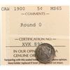 Image 2 : 1900 5¢ "Round O" ICCS Gem Mint State-65.  Great lustre with delicate golden tone.  Very scarce in t