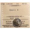 Image 2 : 1902 5¢ "Small H"  ICCS Gem Mint State-65 Lightly toned.