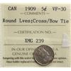 Image 2 : 1909 5¢ "RL - Croos Bow tie" ICCS Choice Very Fine-30