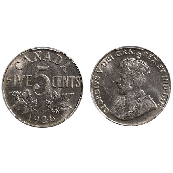 1926 5¢ "Near 6" PCGS Choice Mint State-64 Fully struck with strong lustre.  Not often seen and offe