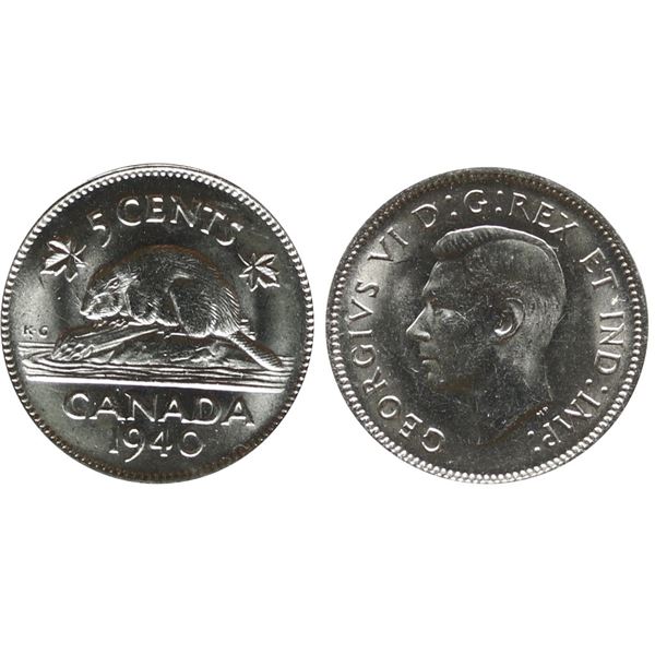 1940 5¢ ICCS Gem Mint State-65.  Gem examples displaying attractive lustrous fields.