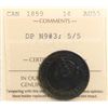 Image 2 : 1859 1¢ "DP N9#3 - 5/5" ICCS Choice About Uncirculated-55.  A nice lustrous brown example of this so