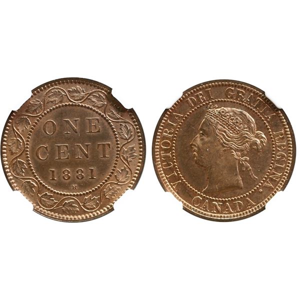 1881H 1¢ NGC Gem Mint State-65 RB A nice example with proof-Like fields.