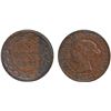 Image 1 : 1893 1¢ "TRIPLE PUNCH 9" ICCS Mint State-60.  Nice chocolate brown example.