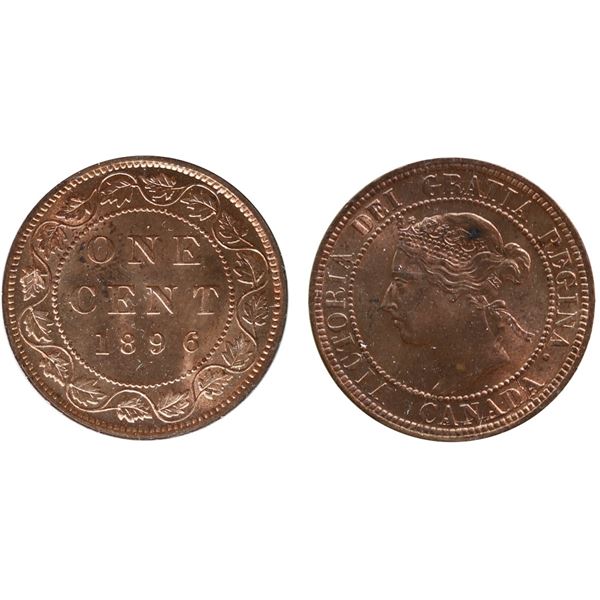 1896 1¢ "Far 6" ICCS Choice Mint State-64 Red.  85% Red lustre.  Scarce variety!