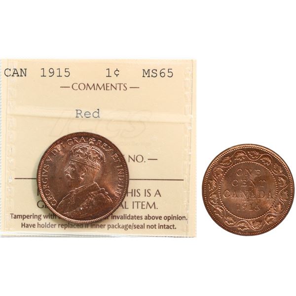 1915 1¢ ICCS Gem Mint State-65 95% Red