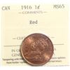 Image 2 : 1916 1¢ ICCS Gem Mint State-65 Red
