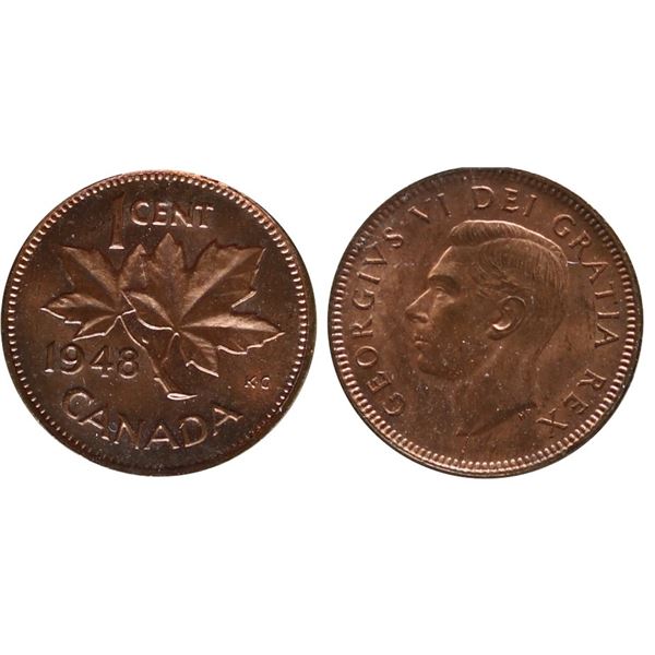 1948 1¢ "A Off Denticle" ICCS Gem Mint State-65 Red.