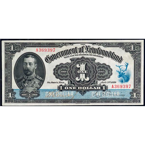 1920 $1 NF-12d #A369397 KCG Choice Extra Fine-45PPQ.  A splendid example with vibrant colours and ni