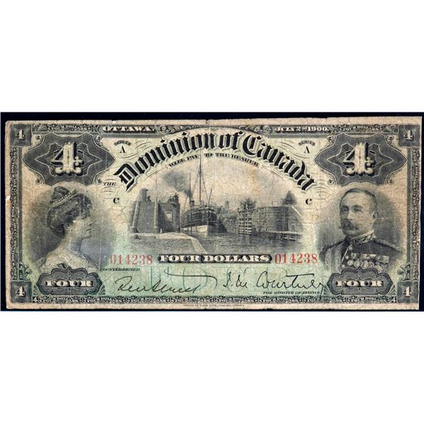 1900 $4 DC-16 #014238 Legacy Fine-12.  A nice problem free example.