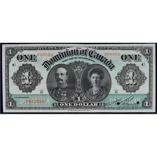 1911 $1 DC-18aS "Green Lines" Series "B" Legacy Superb Gem Uncirculated-66PPQ.   This is a pristine 