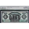 Image 2 : 1911 $1 DC-18aS "Green Lines" Series "B" Legacy Superb Gem Uncirculated-66PPQ.   This is a pristine 