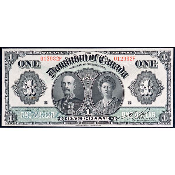 1911 $1 DC-18d #012932P, PCGS Choice About Uncirculated-58PPQ.  A bright and attractive example.