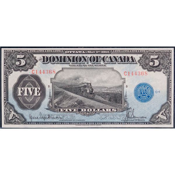 1912 $5 DC-21g #C144368, PCGS Choice Uncirculated-63.   This is a choice issue with great eye appeal