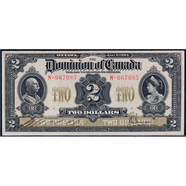 1914 $2 DC-22c #N-667085 PCGS Choice Very Fine-25.  A superb,  bright and clean example.  A lovely n