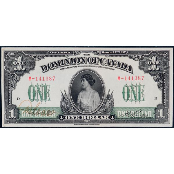 1917 $1 DC-23a-ii #M-141387 Legacy Choice About Uncirculated-53.  A very nice and bright example.