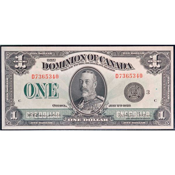 1923 $1 DC-25n #D7365340, PCGS Superb Gem Uncirculated-66PPQ.  This is a pristine issue with great e
