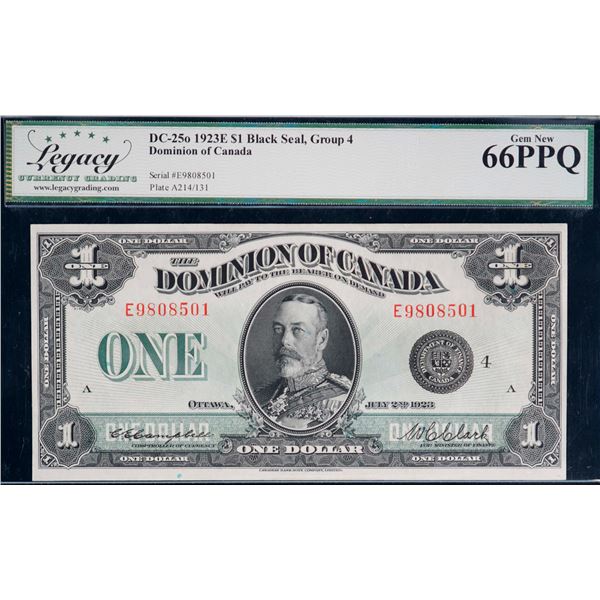 1923 $1 DC-25o #E9808501, Legacy Superb Gem Uncirculated-66PPQ.