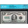 Image 1 : 1923 $1 DC-25o #E7129510 black seal, group 4 letter D CCCS Choice Uncirculated-63