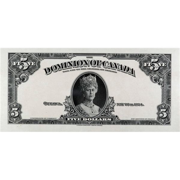 1924 $5 DC-27FP, PCGS Superb Gem Uncirculated-66PPQ.  Black and White Face Proof example.