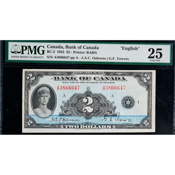 1935 $2 BC-3 #A3866647, PMG Choice Very Fine-25 & $10 #A902445 VF condition.  Lot of 2 notes, $10 be