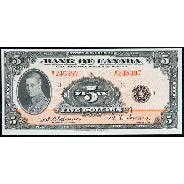 1935 $5 BC-5 #A245397, Legacy Choice Uncirculated-64PPQ.   This is a pristine issue with great eye a