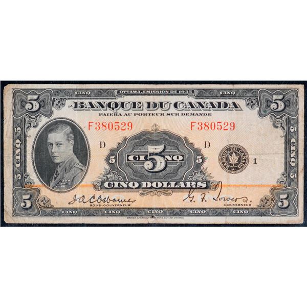 1935 $5 BC-6 #F380529 PMG Choice Very Fine-25, minor issues.