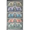 Image 1 : Partial Set; 1937 $1 BC-21a, $2 BC-22a, $5 BC-23a, $10 BC-24a, $20 BC-25a - 6 note set with all Osbo