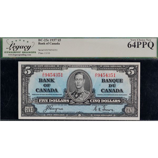 1937 $5 BC-23c #Z/C9454351 Legacy Choice Uncirculated-64