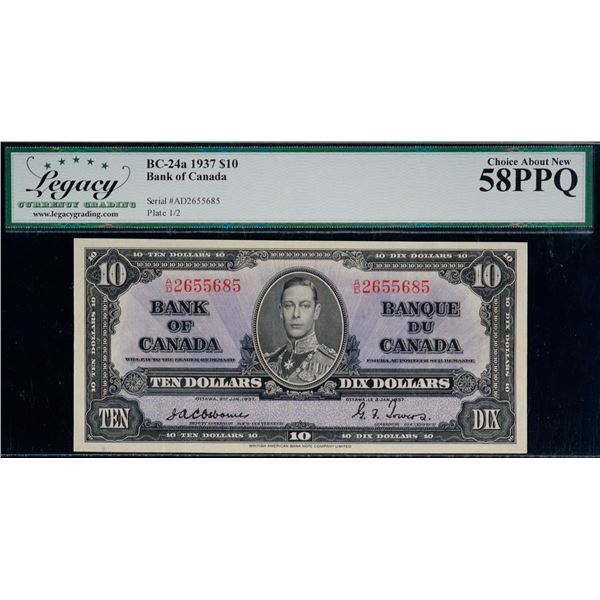 1937 $10 BC-24a #AD2655685, Legacy Choice About Uncirculated-58PPQ.