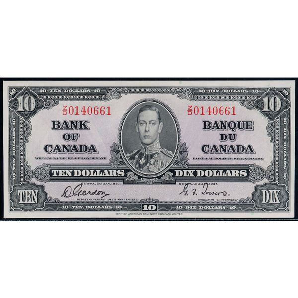 1937 $10 BC-24b #Z/D0140661 Legacy Gem Uncirculated-65PPQ.  Scarce "Changeover Prefix".   This is a 