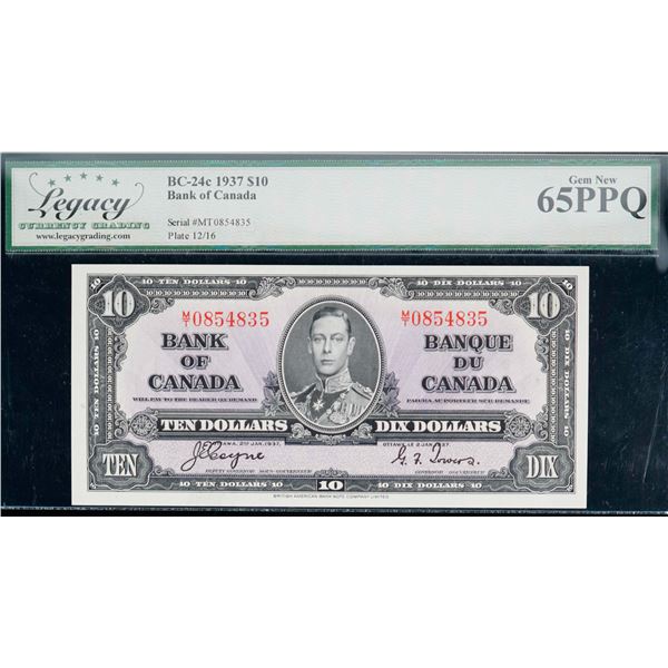 1937 $10 BC-24c #M/T0854835-4836.  Legacy Choice to Gem Uncirculated-64 & 65PPQ. Lot of 2 consecutiv