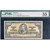 Image 1 : 1937 $20 BC-25a Osborne-Towers signatures #AE0600236, PMG Choice About Uncirculated-55 with minor is