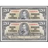 Image 1 : 1937 $20 BC-25b #E/E6383698-3699.  Legacy Superb Gem Uncirculated-66PPQ.  Lot of 2 consecutive notes