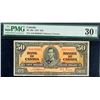 Image 1 : 1937 $50 BC-26a #A/H0026567 PMG Choice Very Fine-30 with insignificant rust.  Scarce Osborne-Towers 