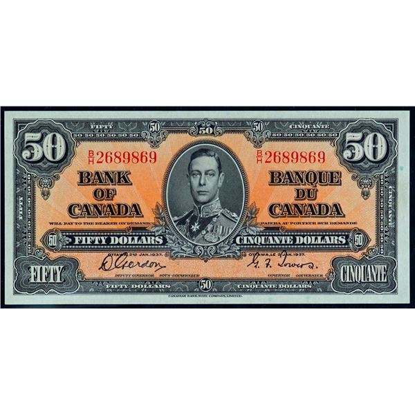 1937 $50 BC-26b #B/H2689869 Legacy Superb Gem Uncirculated-66PPQ.   This is a pristine issue with gr