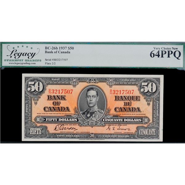 1937 $50 BC-26b #B/H3217507 Legacy Choice Uncirculated-64PPQ