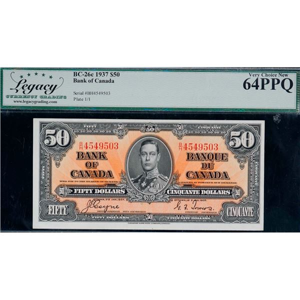 1937 $50 BC-26c #B/H4549503 Legacy Choice Uncirculated-64PPQ