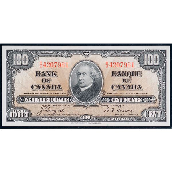 1937 $100 BC-27c #BJ4207961, Legacy Superb Gem Uncirculated-66.  This is a pristine issue with great